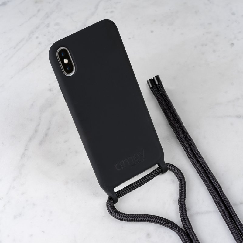 Funda para móvil con cordón - Todo negro
