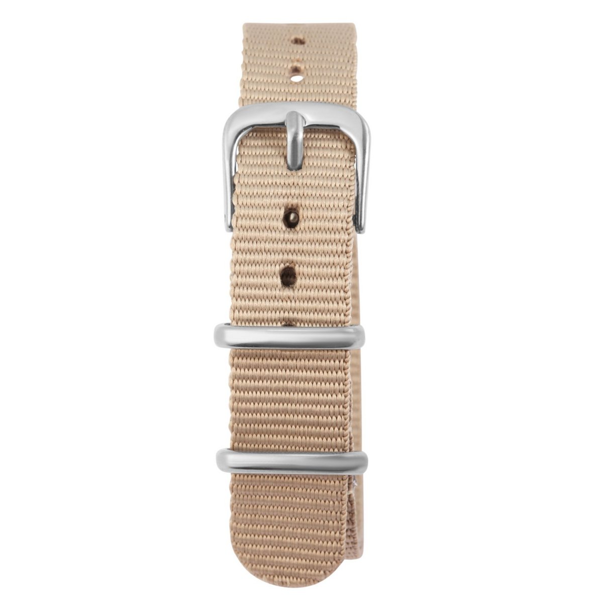 Nylon-Uhrenarmband, beige, Dornschließe, 16 mm