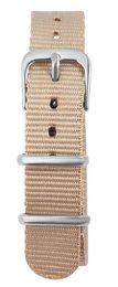 Nylon-Uhrenarmband, beige, Dornschließe, 16 mm