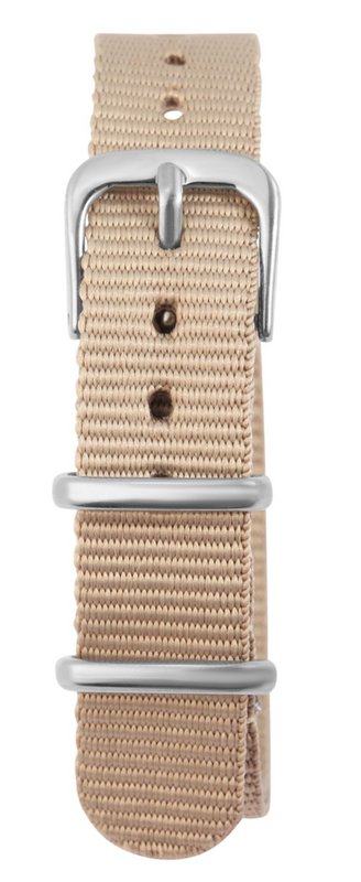 Nylon-Uhrenarmband, beige, Dornschließe, 16 mm