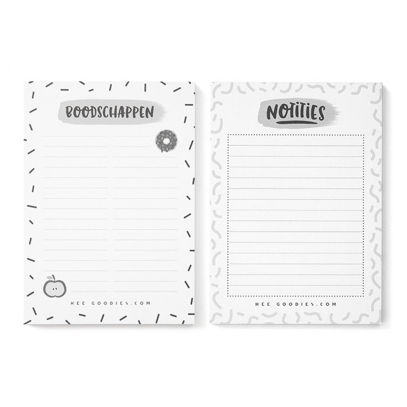 Stationery Set Notepad Shopping List A6 // Set 2 Pieces