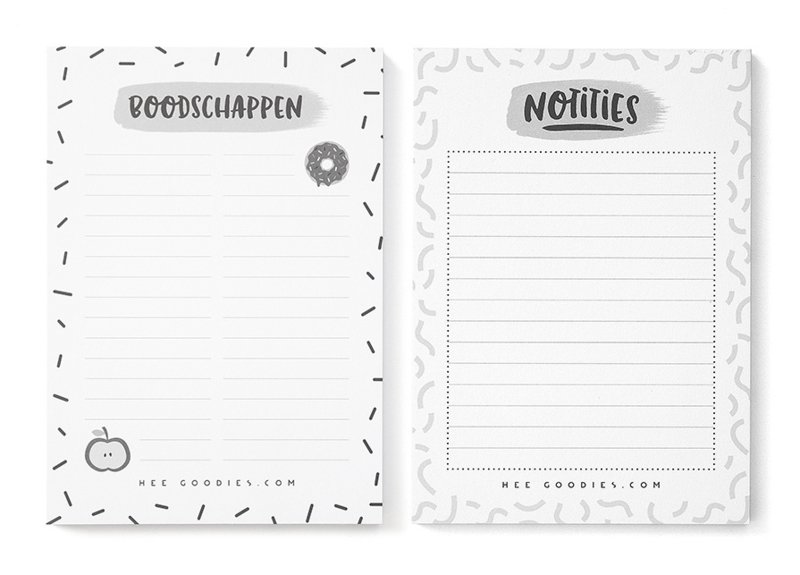 Stationery Set Notepad Shopping List A6 // Set 2 Pieces