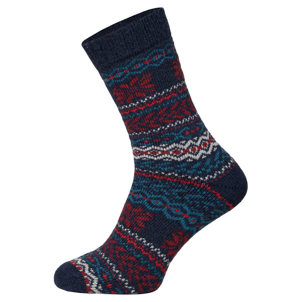 2 Paar 45% Wollsocken Hyggeliges Norweger Design