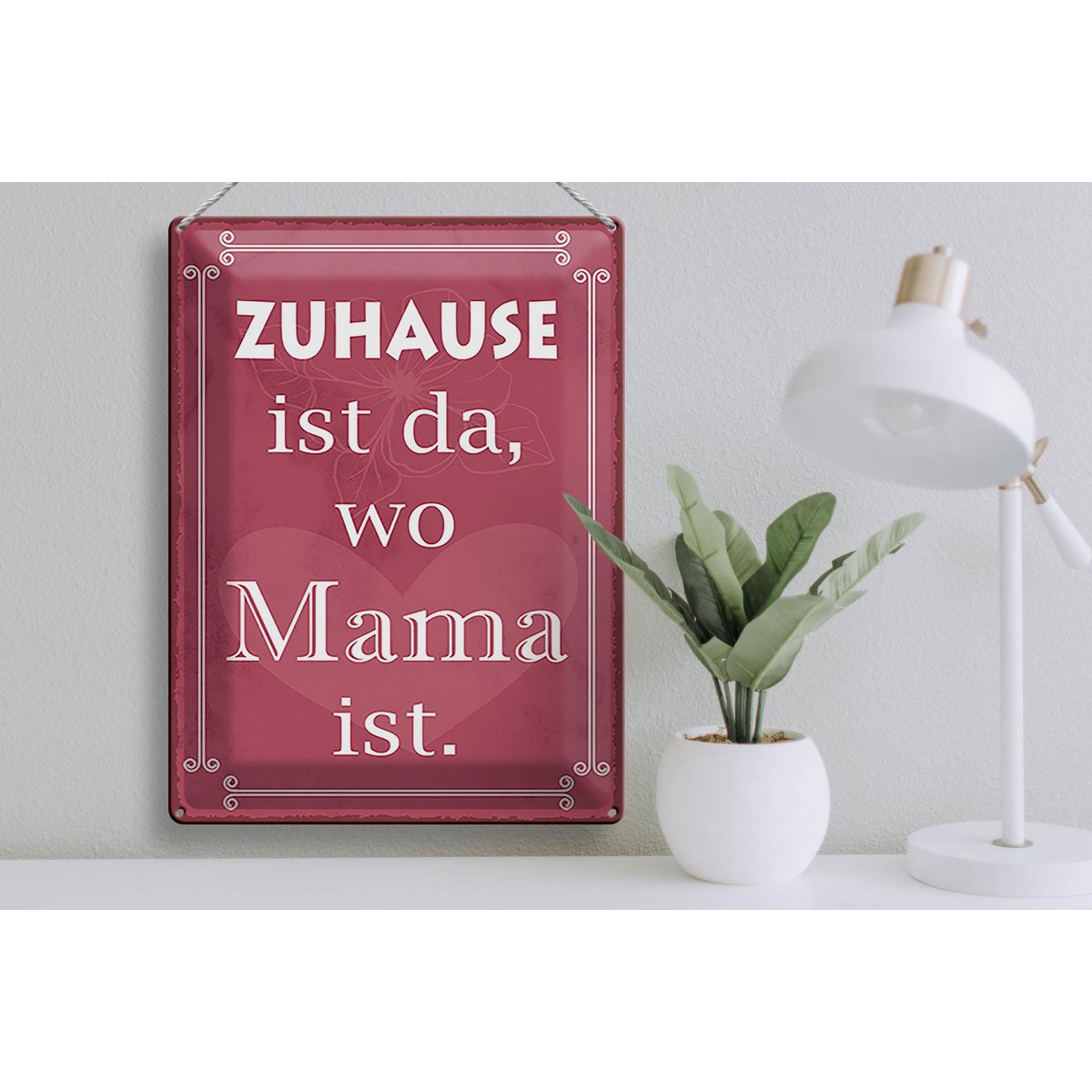 Tin sign saying 30x40cm Home is where mom is
