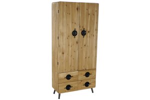 FIR METAL WARDROBE 80X35X176 NATURAL BROWN MB175373