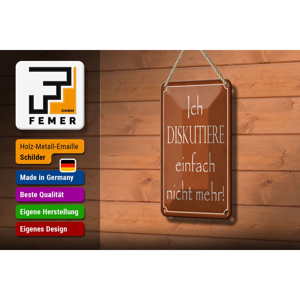 Tin sign saying 12x18cm I no longer discuss decoration