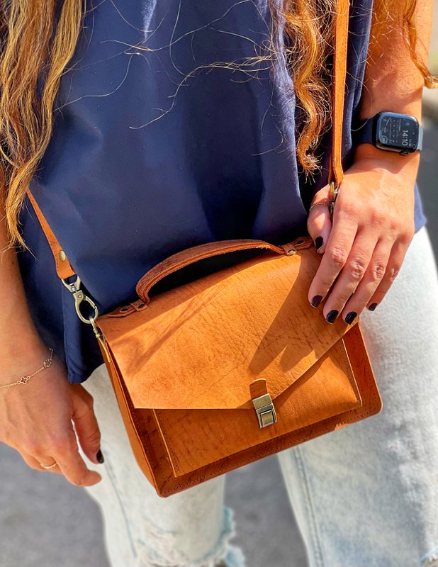 Handgemaakte lederen Crossbody tas