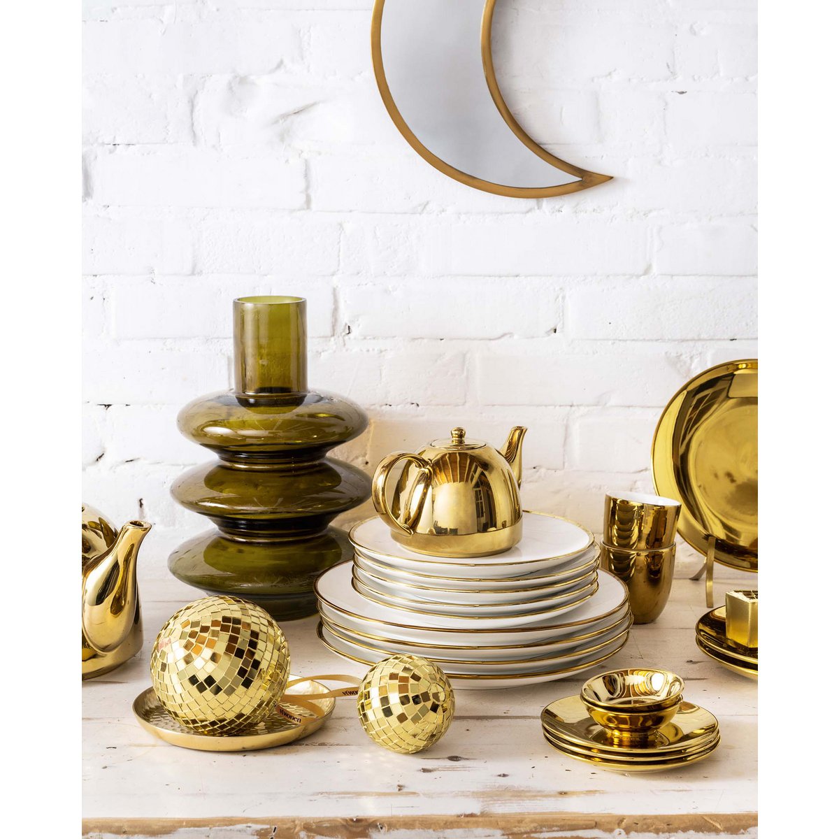 Set/4 Plates Gold 12cm