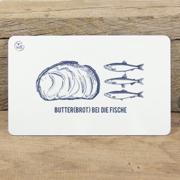 Plateau de petit déjeuner beurre (pain) avec le poisson