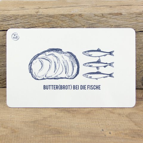 Breakfast board butter (bread) with the fish