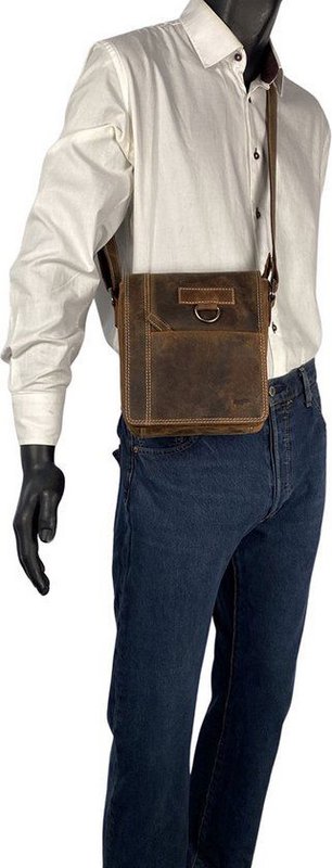 Cognac -colorowana skórzana torba na ramię z Arrigo - wszechstronna torba crossbody