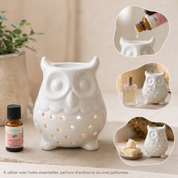 Quemador de Perfume - Búho - Diseño y Moderno - Portavelas Ceras Perfumadas, Aceites Esenciales - Accesorio Decorativo Aromaterapia