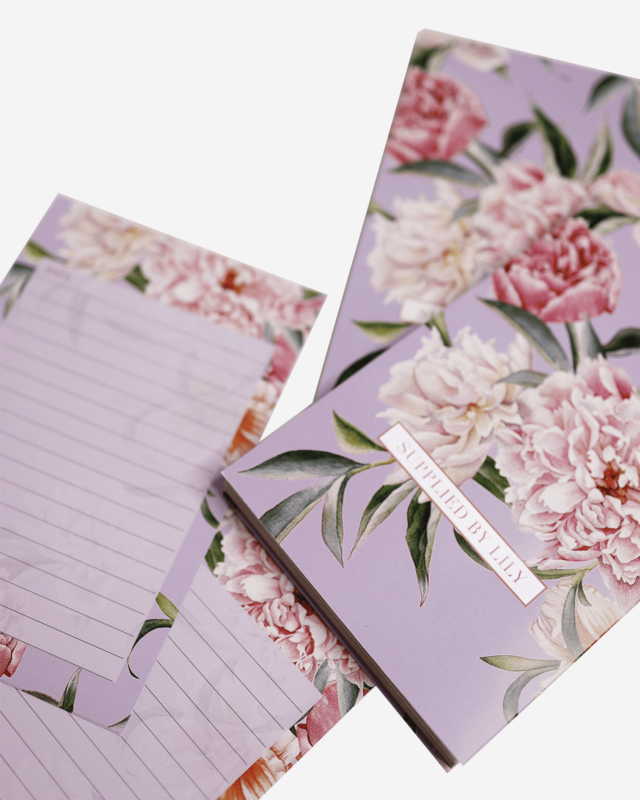 Lista de tareas en lujoso floral lila
