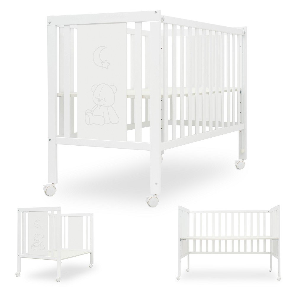 COT BED 60X120 - CO-SLEEPING FUNCTION - TRANSFORMABLE INTO DESK - MODEL BEAR BASIC