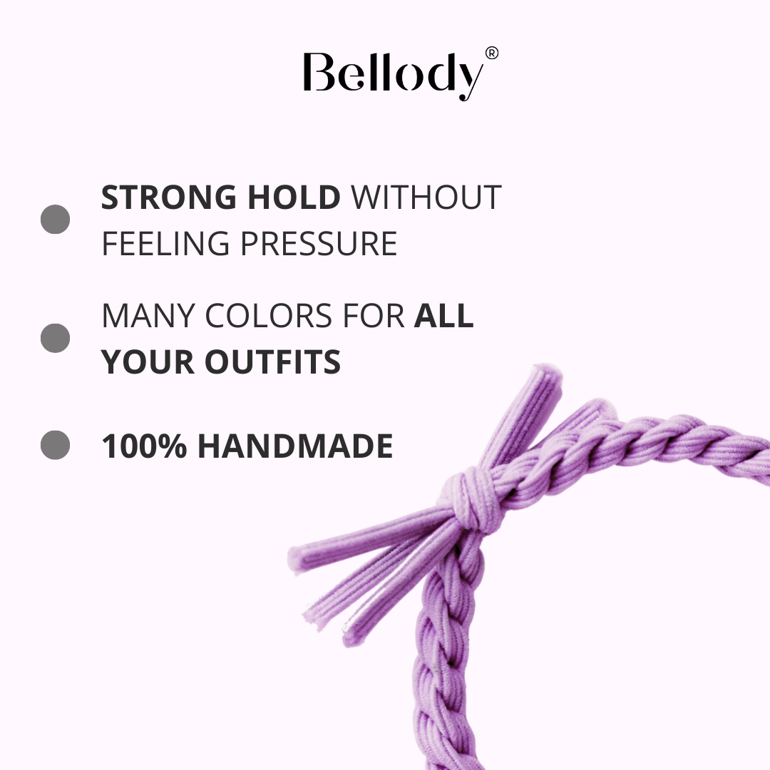 Haargummis Violett - Bellody®(4 Stk.) - Stylisch geflochtene Haargummis