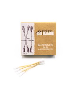 Bambus- und Bio-Wattestäbchen. 100 Einheiten