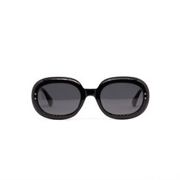  Black rectangular sunglasses with a sleek, modern design.