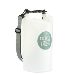 TOWEL TO GO Roll N Go Dry Bag 5L | Wasserdichte transparente Strand-Pool-Surftasche | Grau