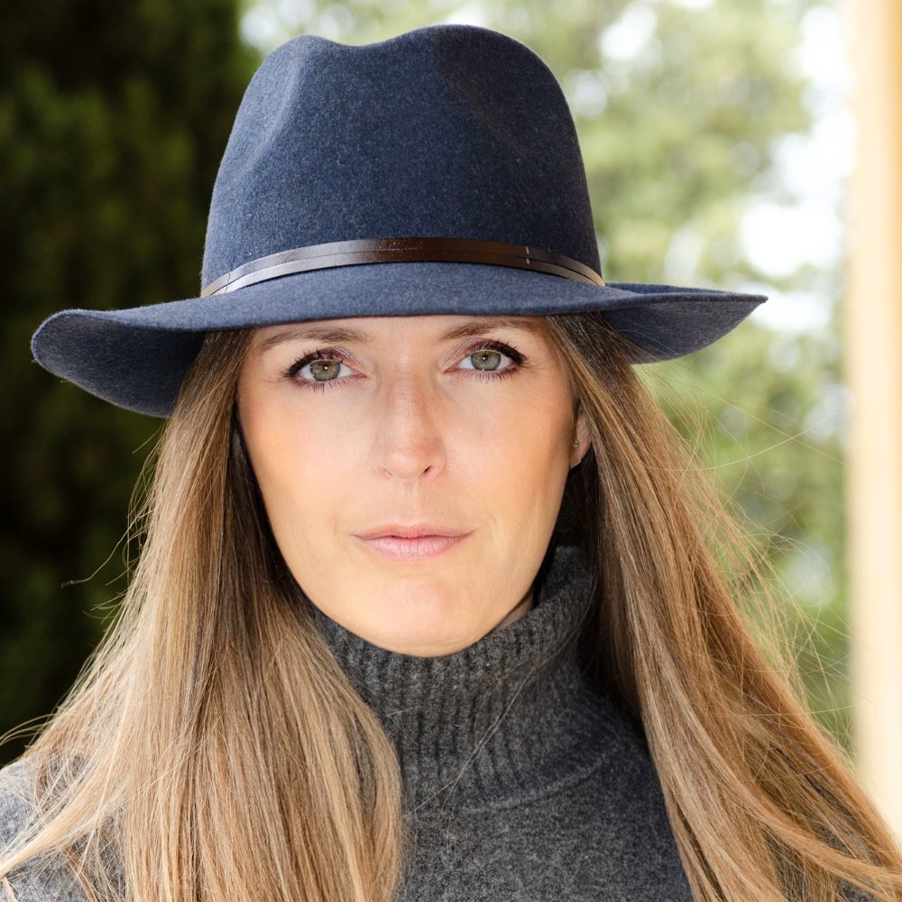 CHAPEAU FEUTRE - lien cuir, bord non cousu