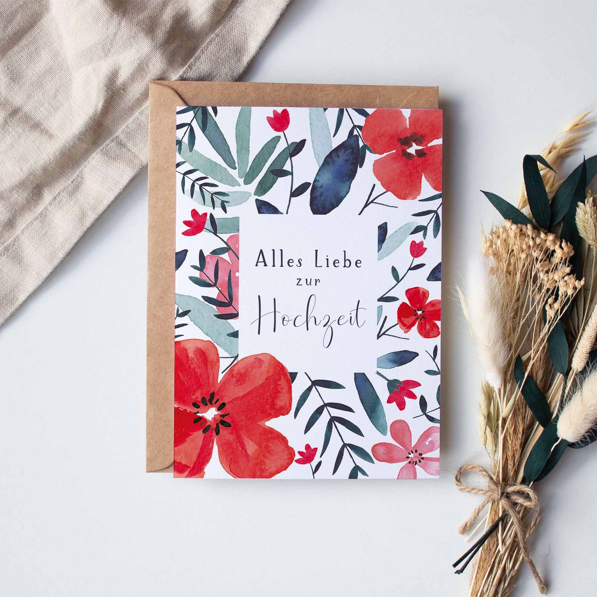 Folding card "Wedding wild poppies" | marriage