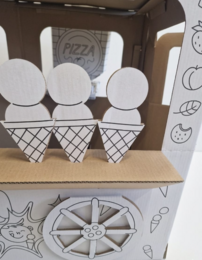 Legehus Food Truck Pap legehus til børn – DIY Construction & Coloring 3+