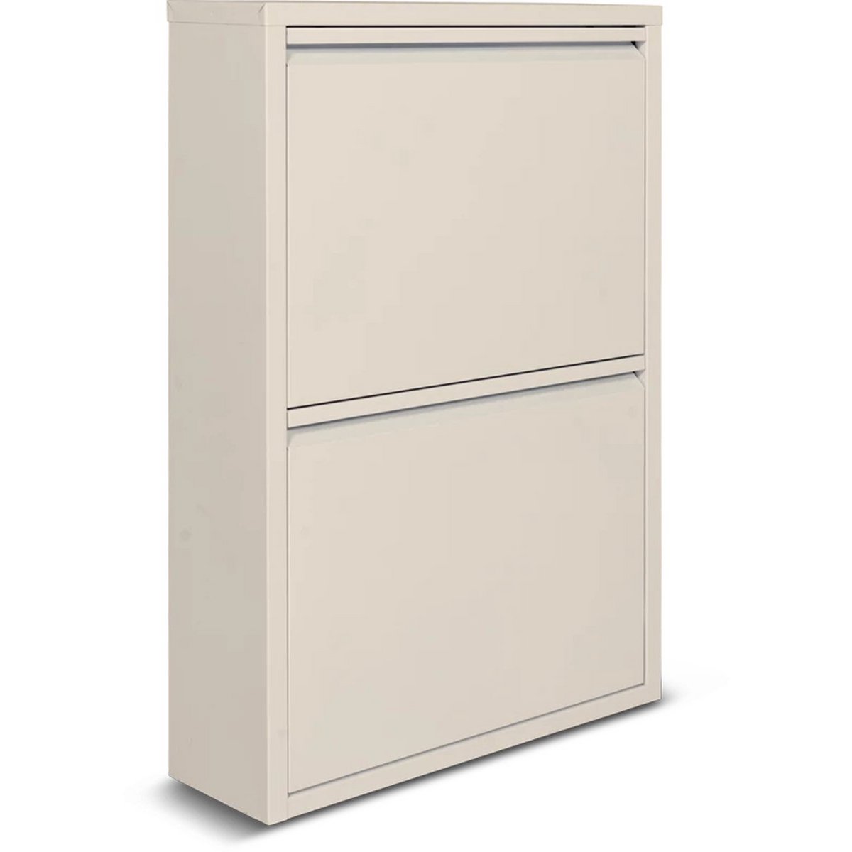 Metal shoe cabinet 2 doors | Matte white