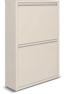Metal shoe cabinet 2 doors | Matte white