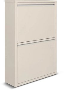 Metal shoe cabinet 2 doors | Matte white