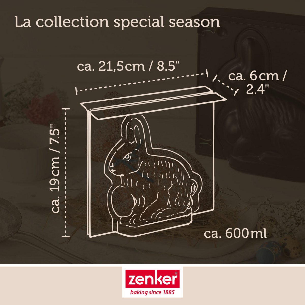 Zestaw foremek 3D do zajączków wielkanocnych i 5 foremek do ciastek zajączków wielkanocnych Zenker