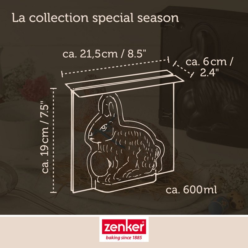 Set de molde 3D Conejito de Pascua y 5 cortadores de galletas Zenker Conejito de Pascua