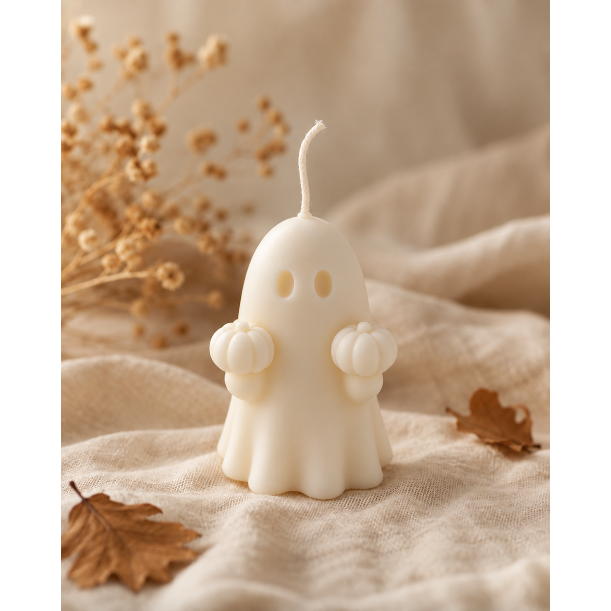 Ghost with little pumpkins candle | rapeseed wax