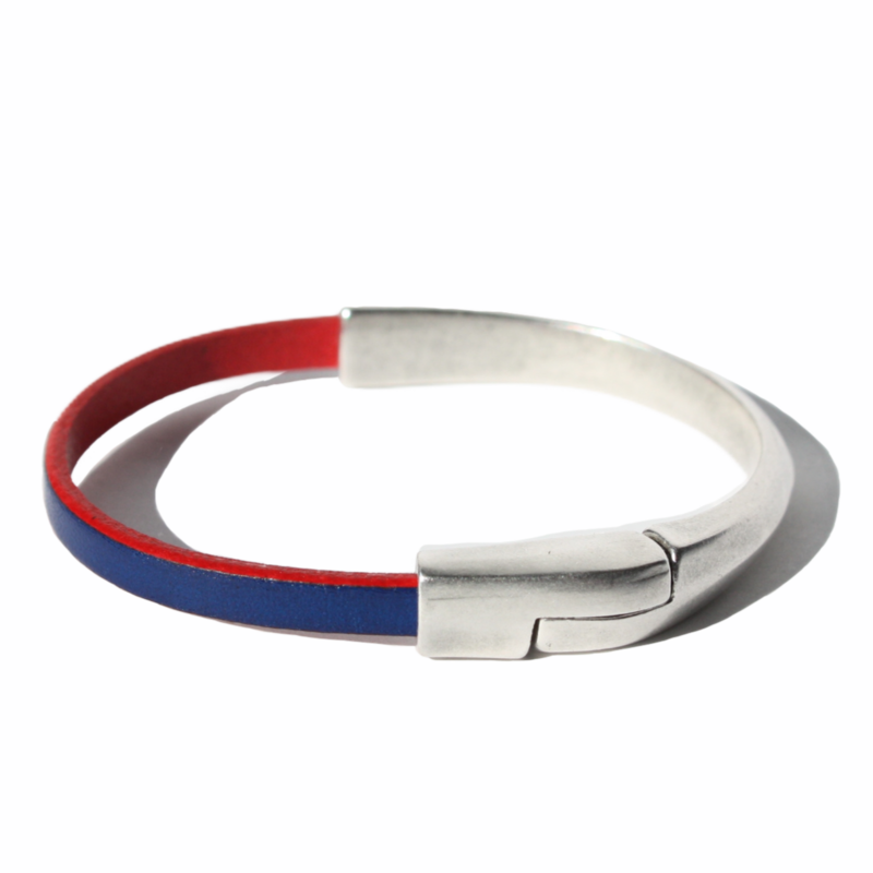 AMACAYACÚ (bedrukte) lederen armband met magnetische sluiting