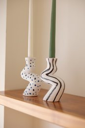 Handpainted Ceramic Candlestick 