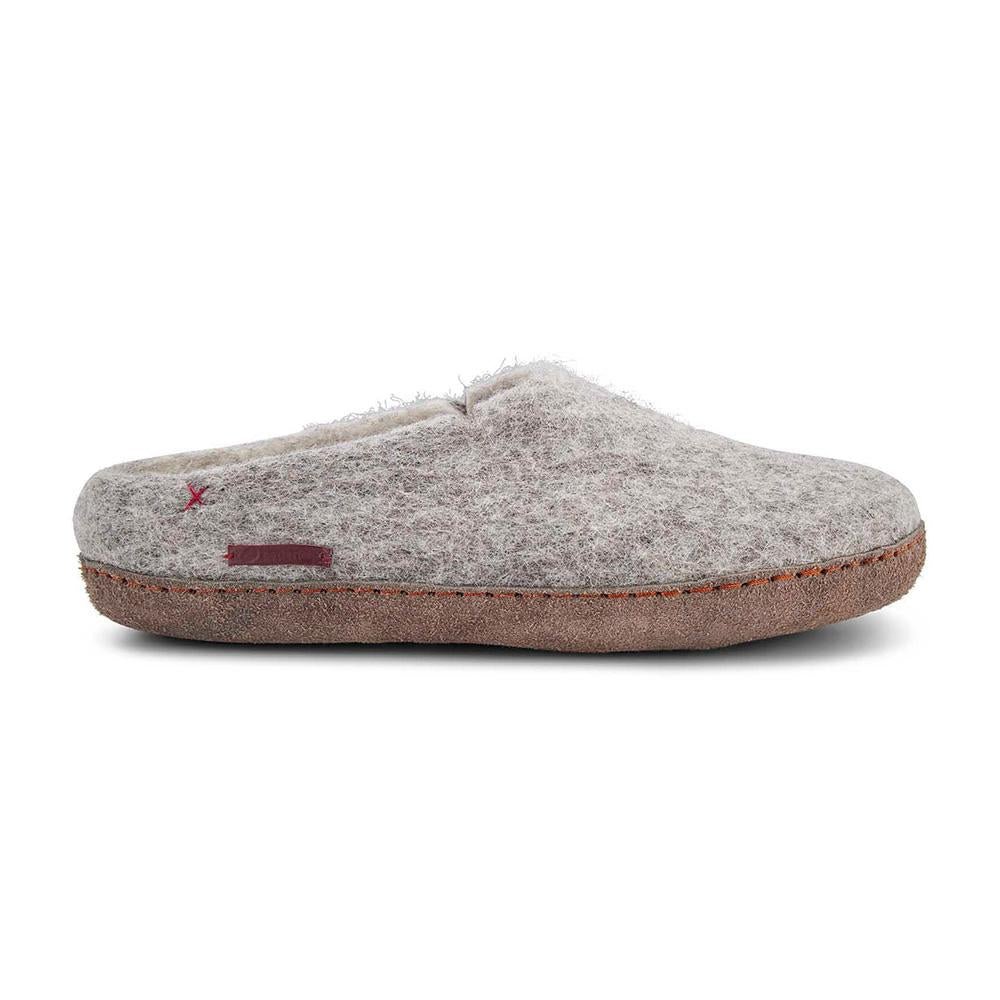 Pantofola classica - Filzpantoffel mit Ledersohle, grau