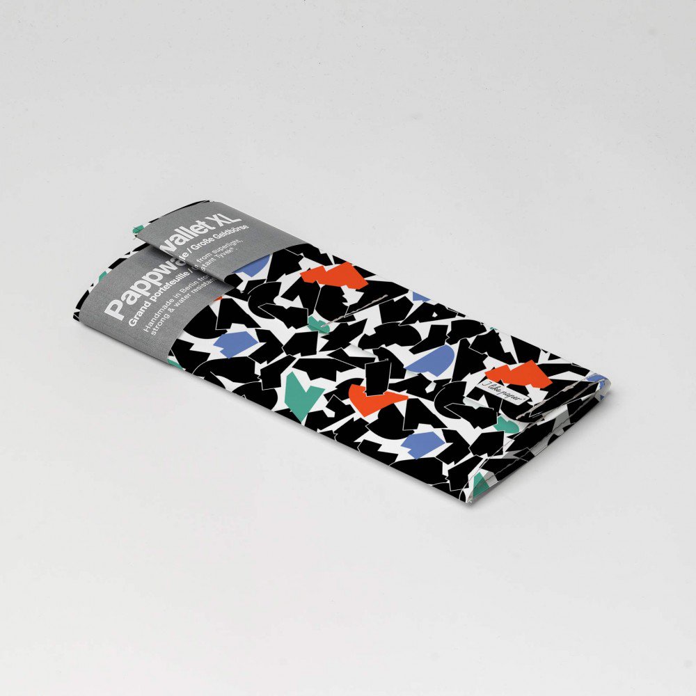 FOLDED BLACK Tyvek® Cardboard Wallet XL / Clutch Wallet