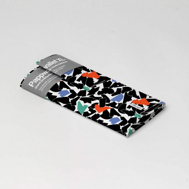FOLDED BLACK Tyvek® Cardboard Wallet XL / Clutch Wallet