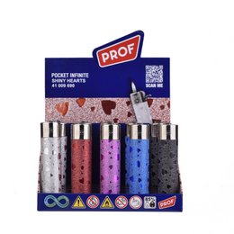 Briquet PROF Shiny Heart Rechargeable à Pierre