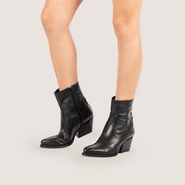 Janice Black Texan Ankle Boots