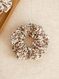 Bred scrunchie / oliven + terracotta kronblade
