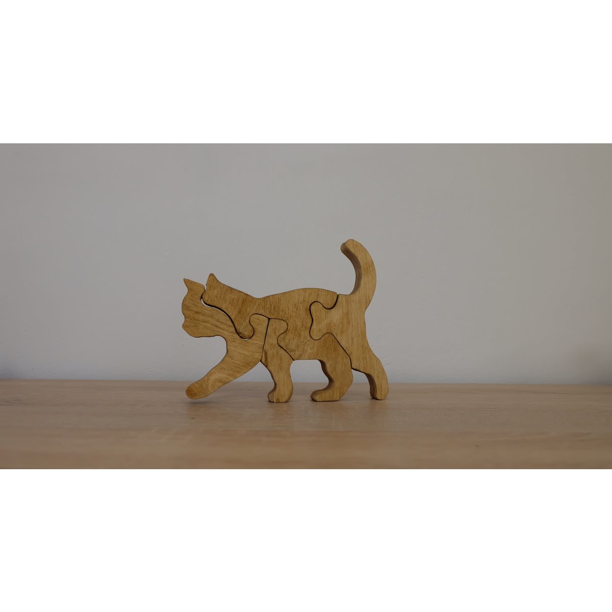 Houten puzzel kat