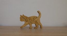 Gatto puzzle in legno