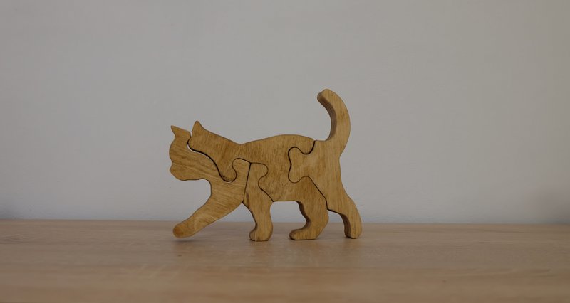 Puzzle en bois chat