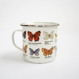 Gift Republic Mok emaille - Enamel Mug - Butterflies