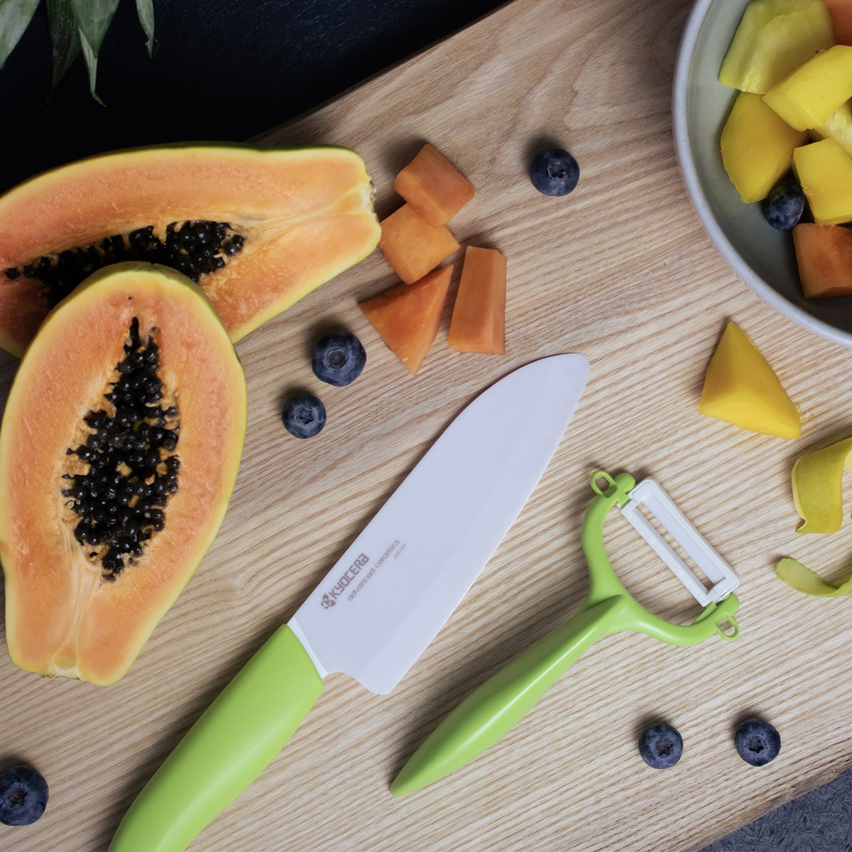 GREEN GEN ceramic santoku knife, blade: 14 cm