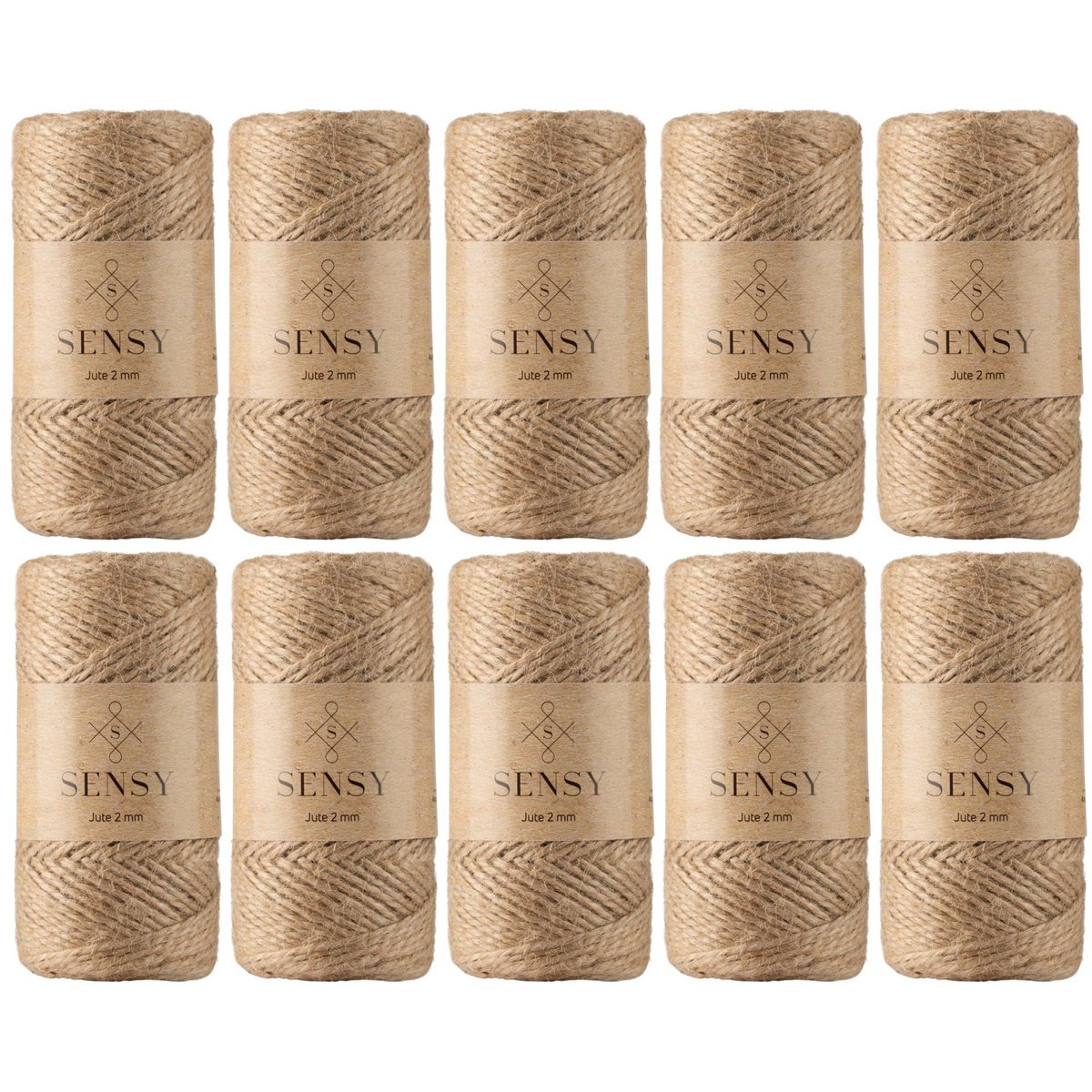 Sensy Premium Natural Jute Garn Best Arts Crafts Gavegarn Julegarn Holdbar pakkesnor (328 fod)