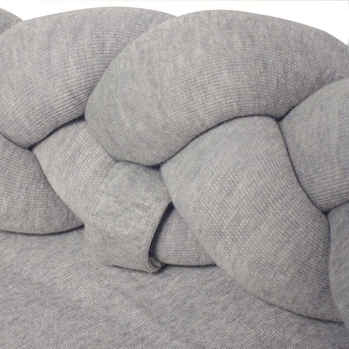 Grey braided cot bumper