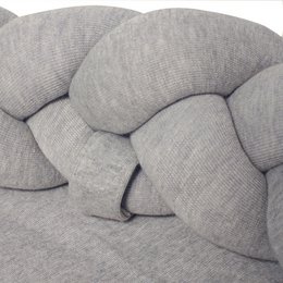 Grey braided cot bumper