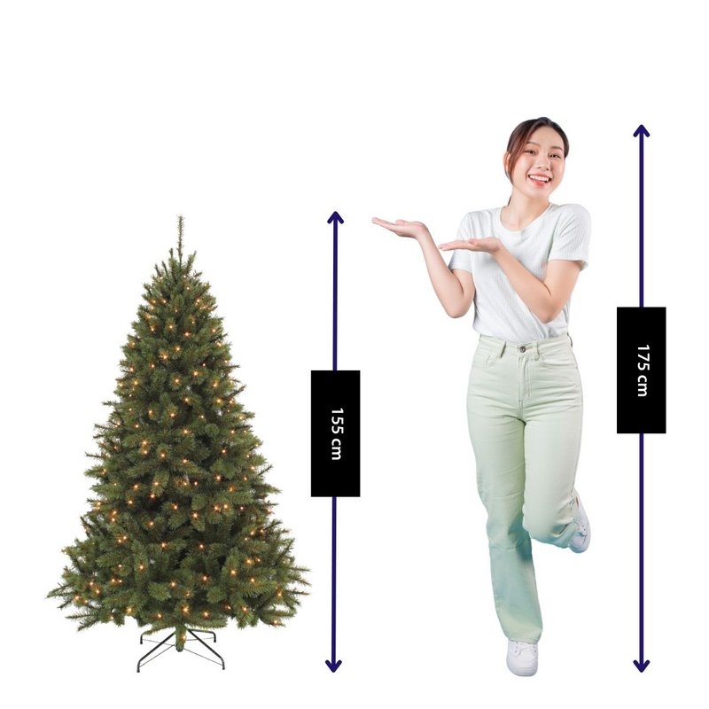 Albero di Natale artificiale illuminato Bristlecone Fir Green