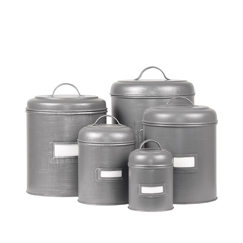 Caja de almacenamiento Hazer - Gris antiguo - Metal - XL 21 x 29 x 21 cm