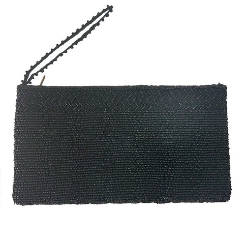 Lola black pouch in glass beads